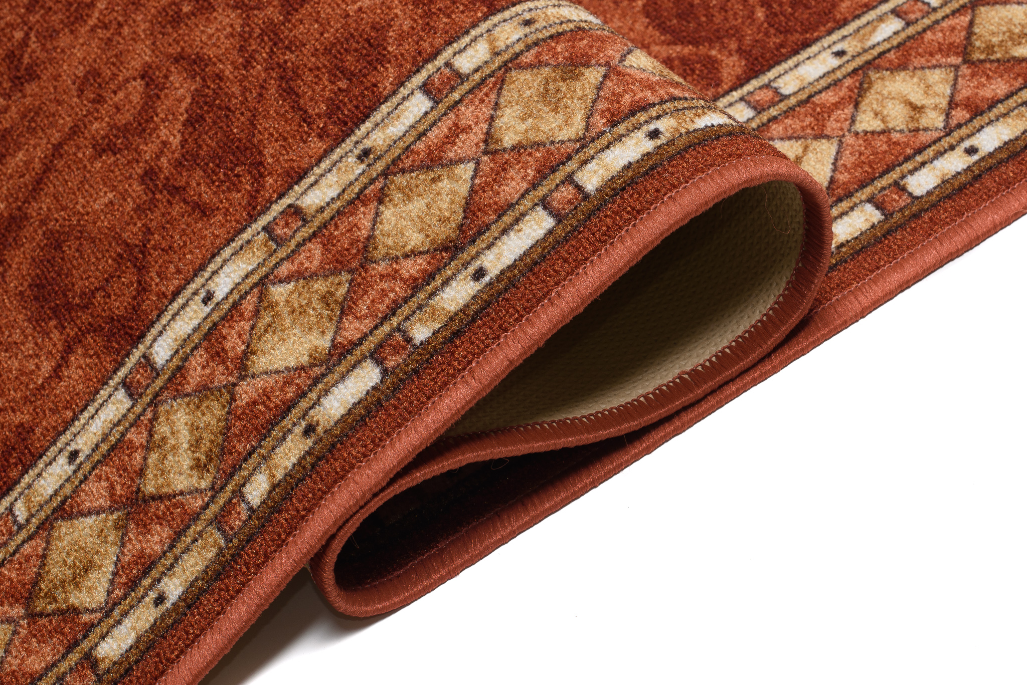 Covor Traversă Antiderapant Teracotă Ornamente