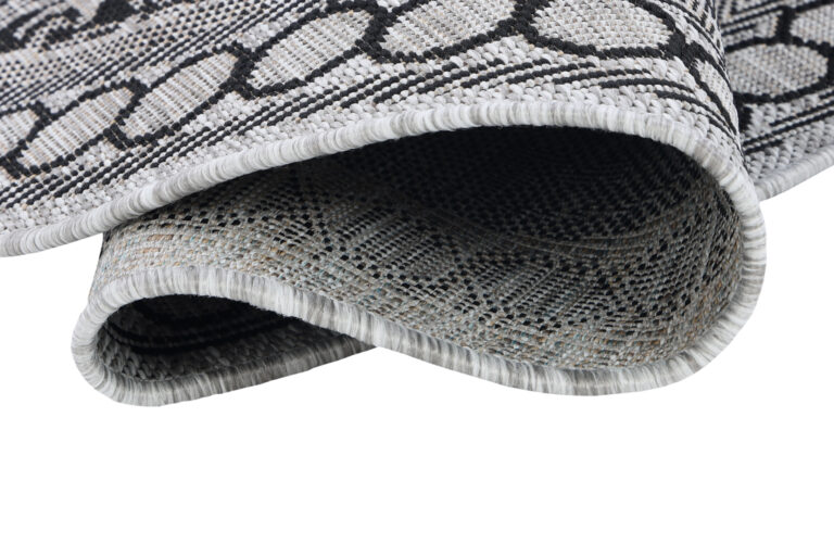 Covor Melissa Rotund Gri Negru Mozaic Indoor Outdoor