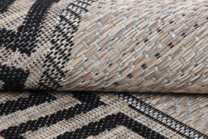 Covor Melissa Rotund Maro Negru ZigZag Indoor Outdoor