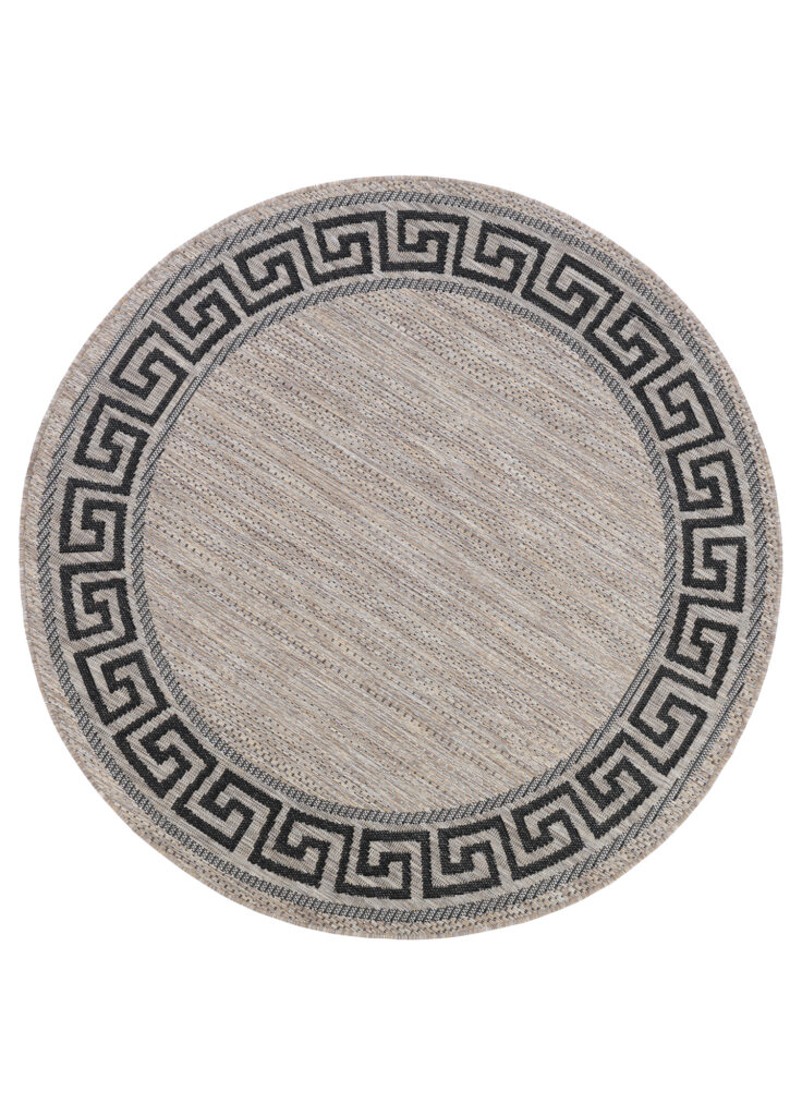 Covor Melissa Rotund Maro Negru ZigZag Indoor Outdoor