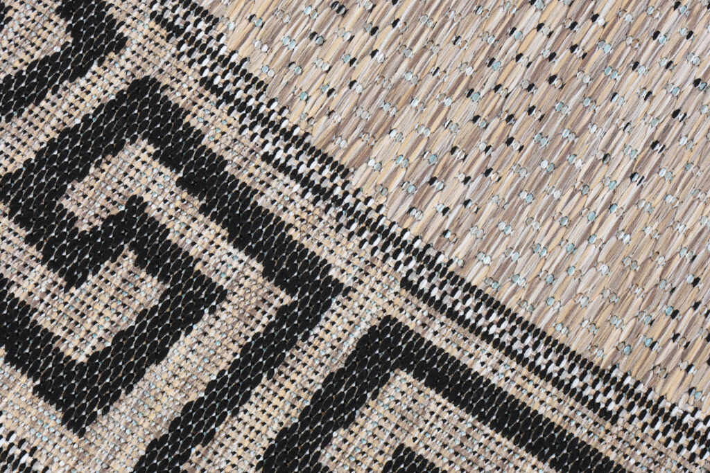 Covor Melissa Rotund Maro Negru ZigZag Indoor Outdoor