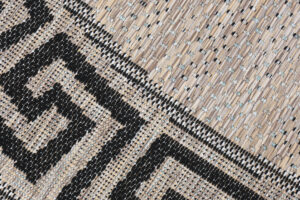 Covor Melissa Rotund Maro Negru ZigZag Indoor Outdoor