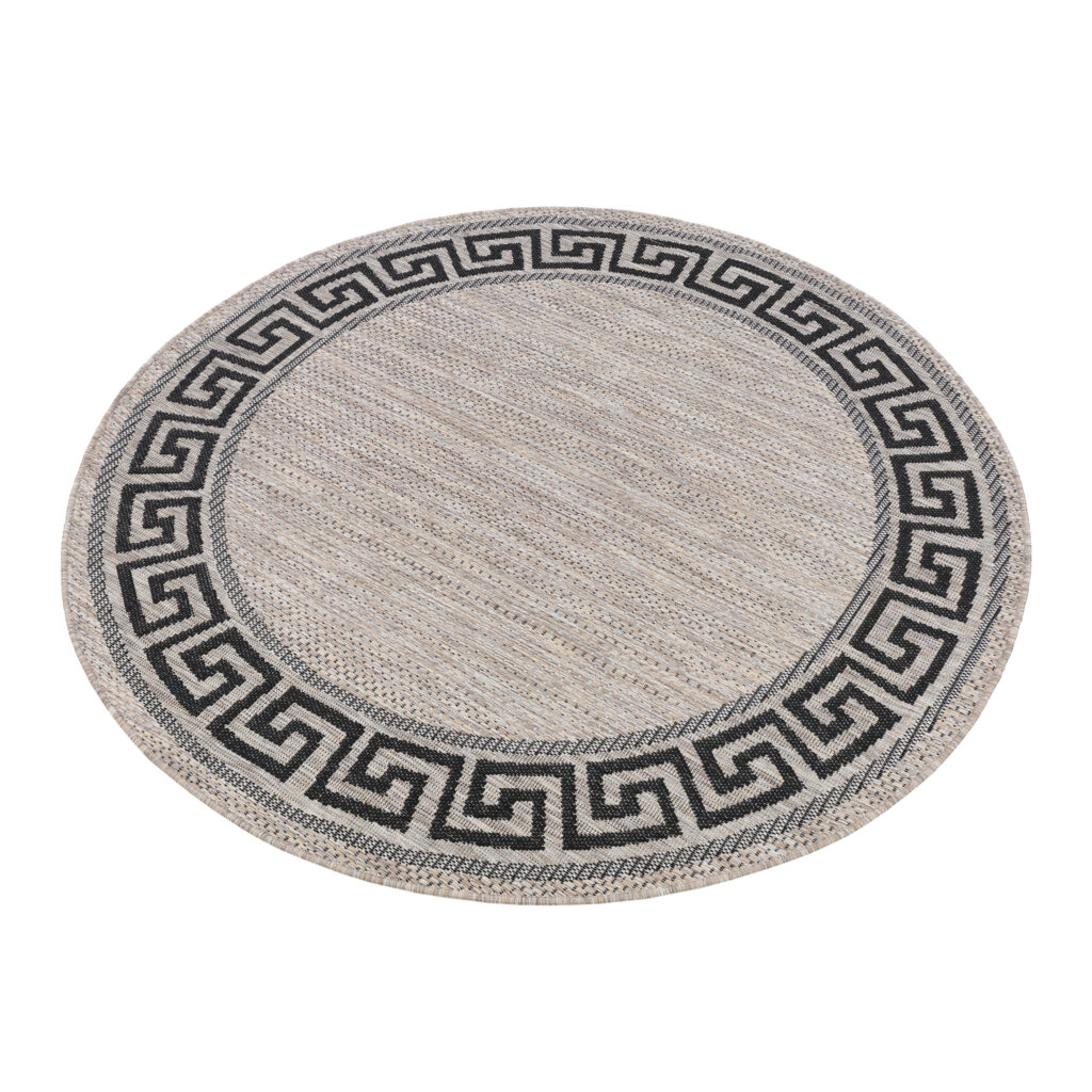 Covor Melissa Rotund Maro Negru ZigZag Indoor Outdoor