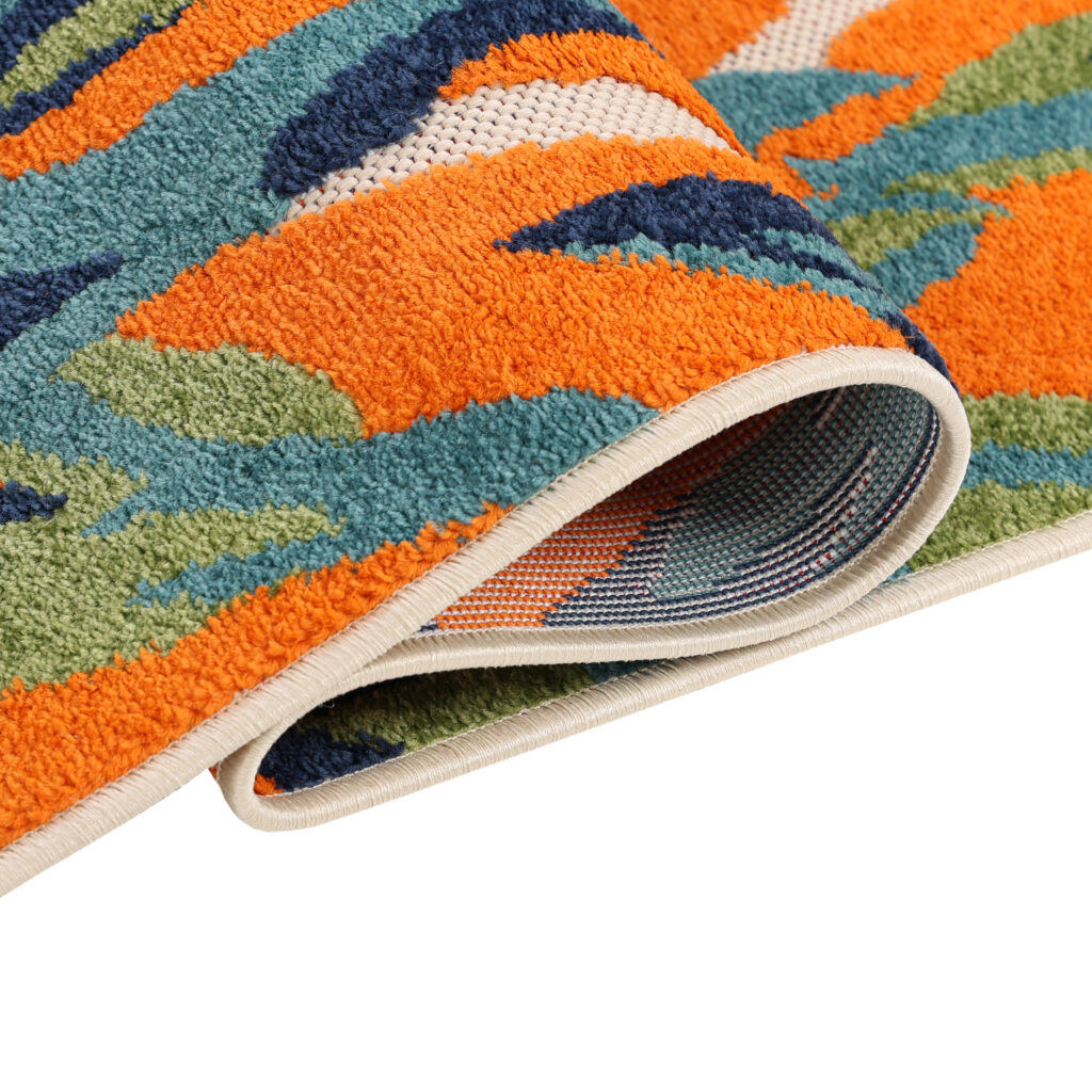 Covor Exterior Patio Multicolor Motiv Frunze
