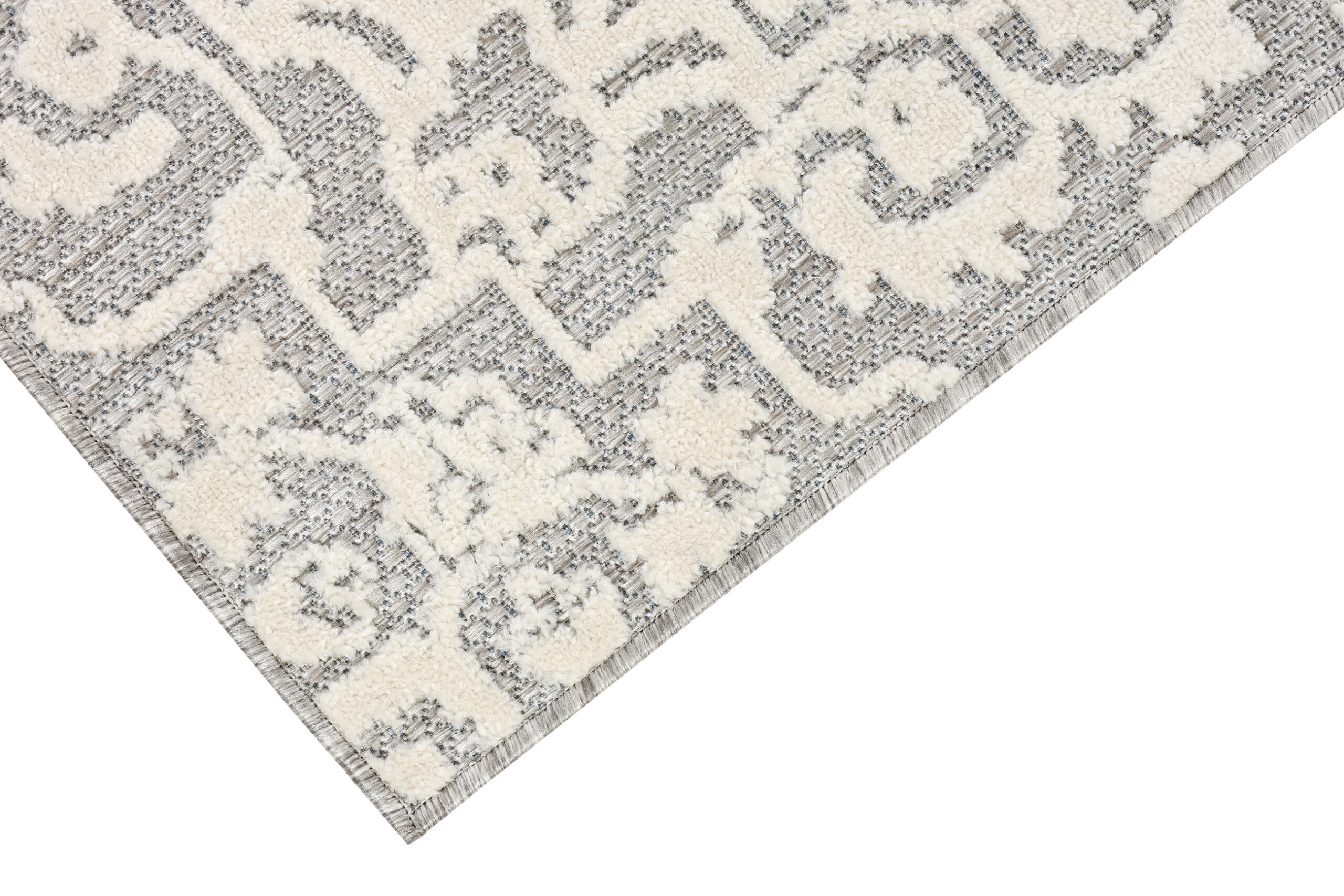 Covor Exterior Patio Gri Crem Ornamente