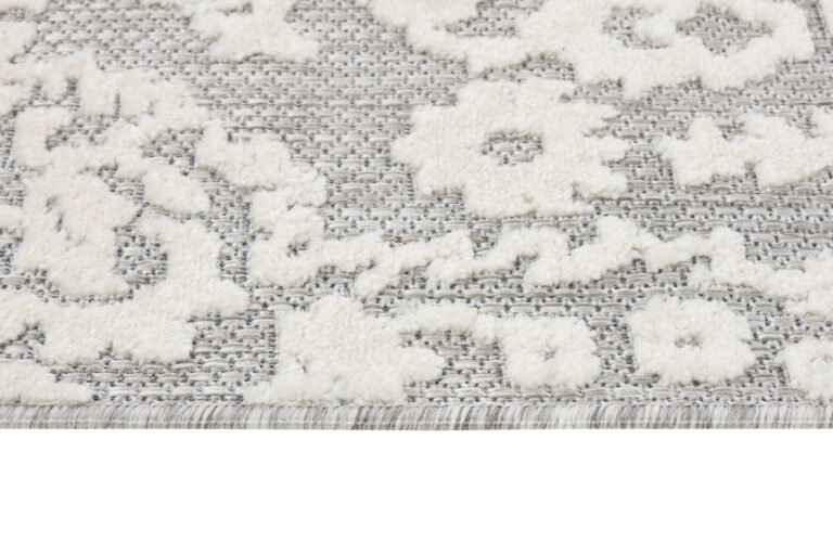 Covor Exterior Patio Gri Crem Ornamente