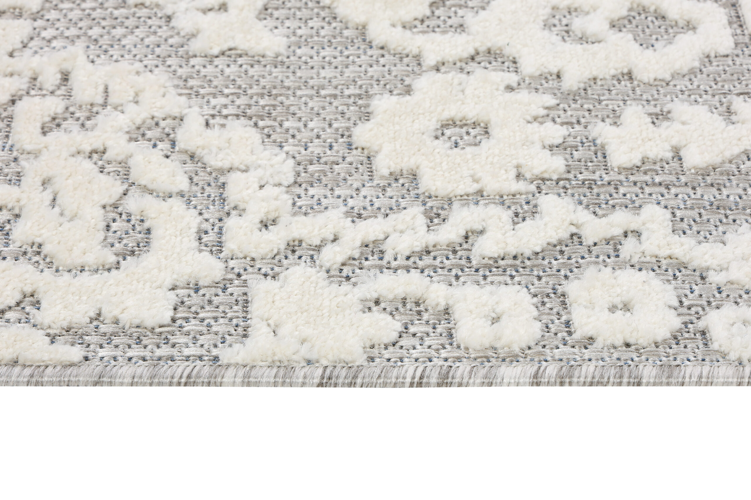 Covor Exterior Patio Gri Crem Ornamente