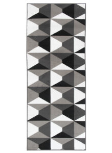 Covor Traversă Maya Gri Negru Geometric Pătrate