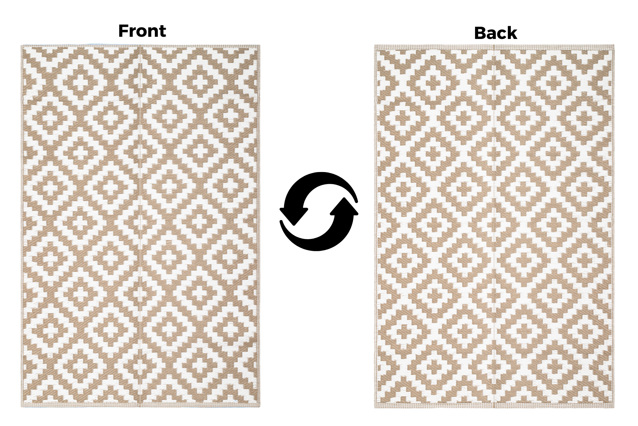 Covor Ibiza Outdoor reversibil impermeabil bej alb