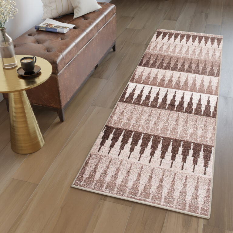 Covor Traversă Sari Bej Geometric