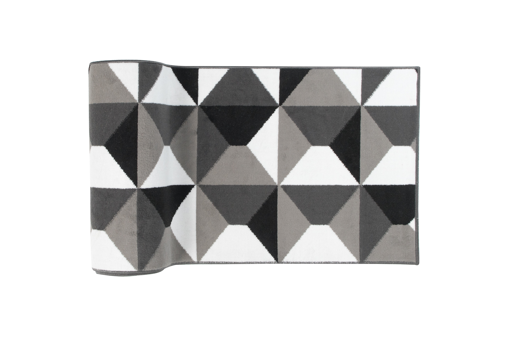 Covor Traversă Maya Gri Negru Geometric Pătrate