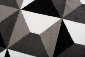 Covor Traversă Maya Gri Negru Geometric Pătrate