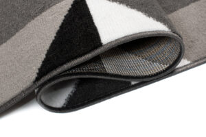 Covor Traversă Maya Gri Negru Geometric Pătrate