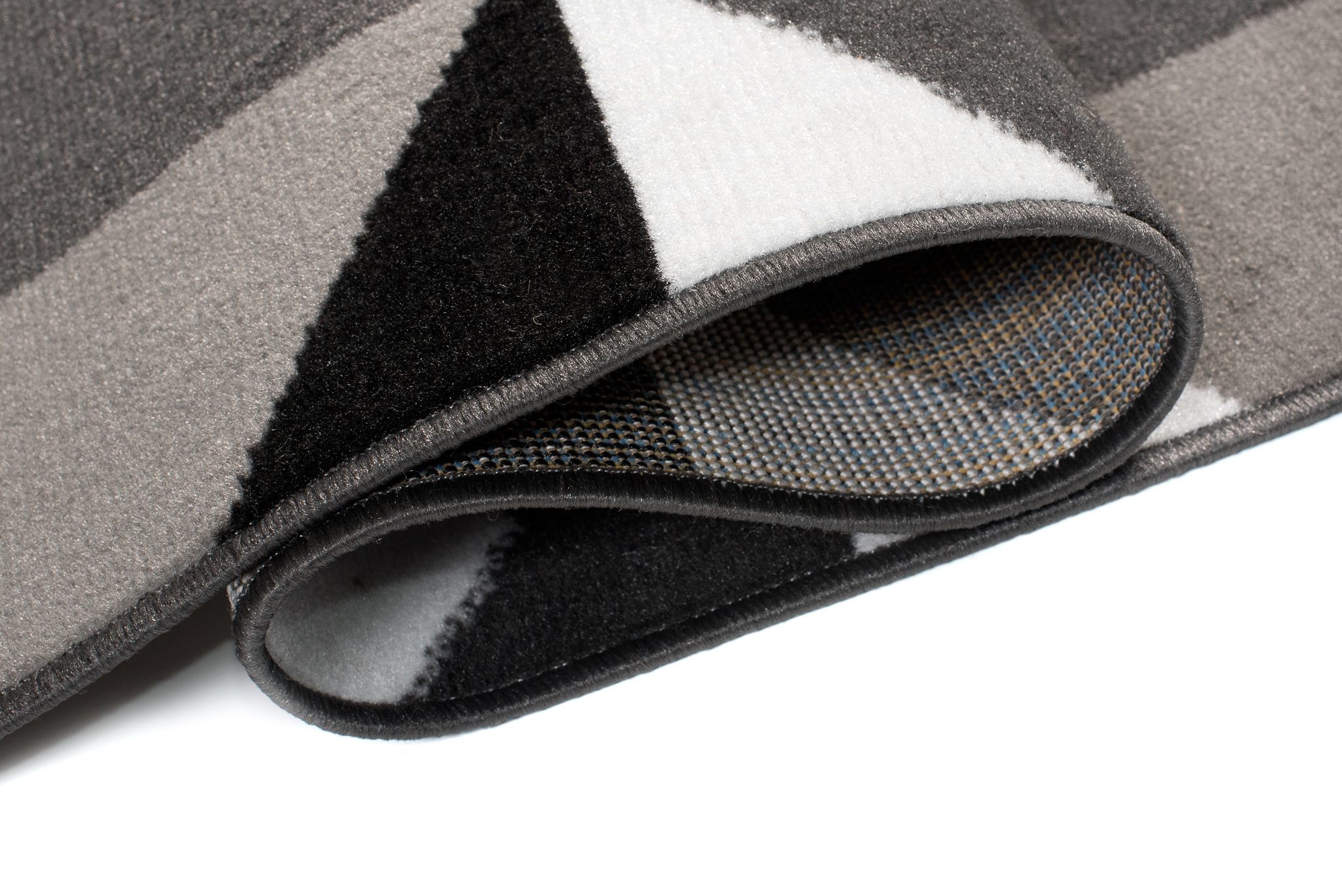 Covor Traversă Maya Gri Negru Geometric Pătrate