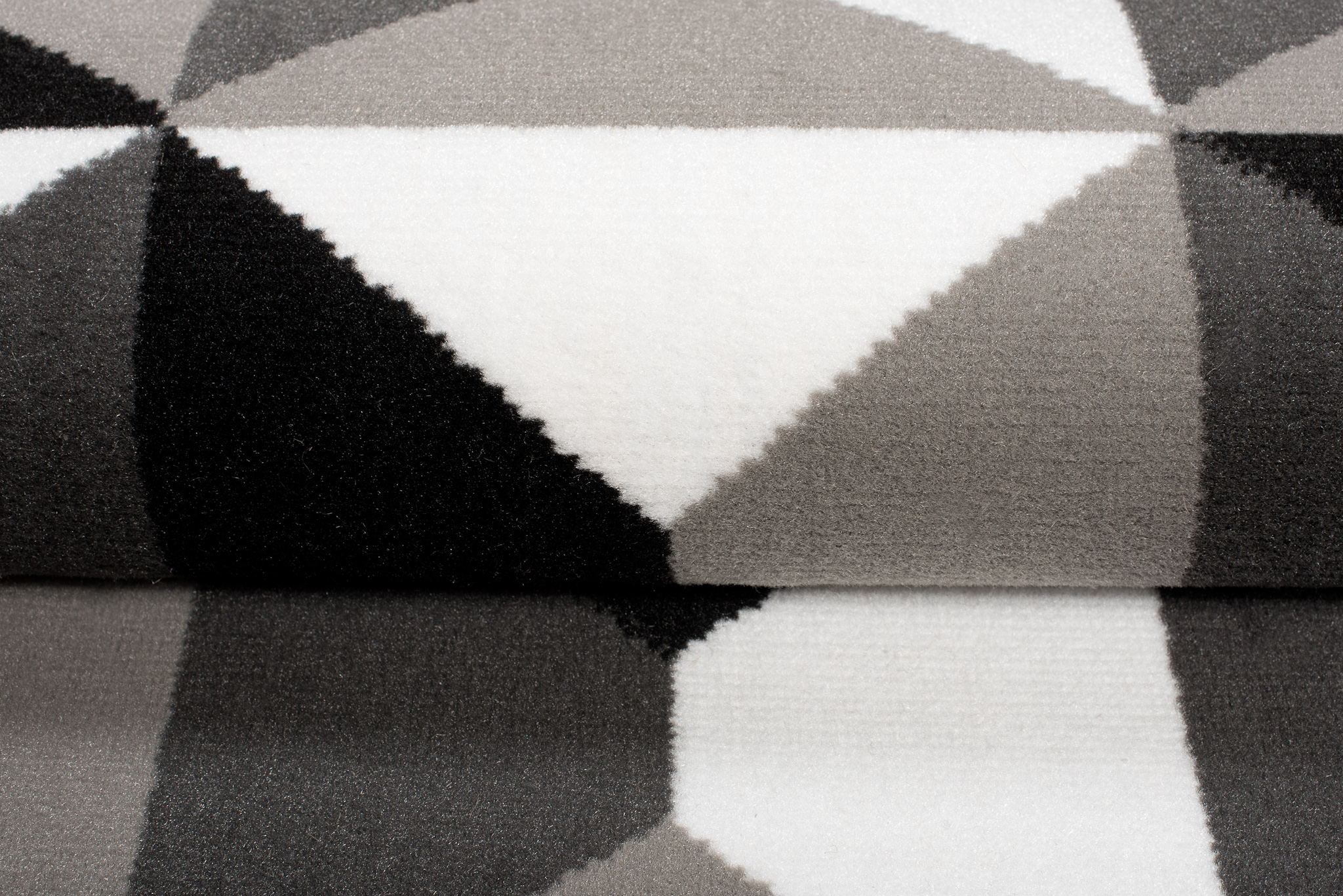 Covor Traversă Maya Gri Negru Geometric Pătrate