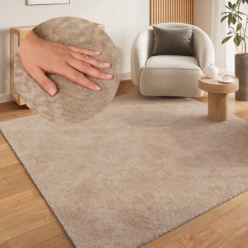 Covor Lumi Pătrat Maro Antiderapant