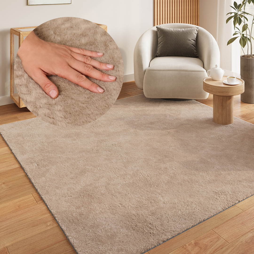 Covor Lumi Pătrat Maro Antiderapant