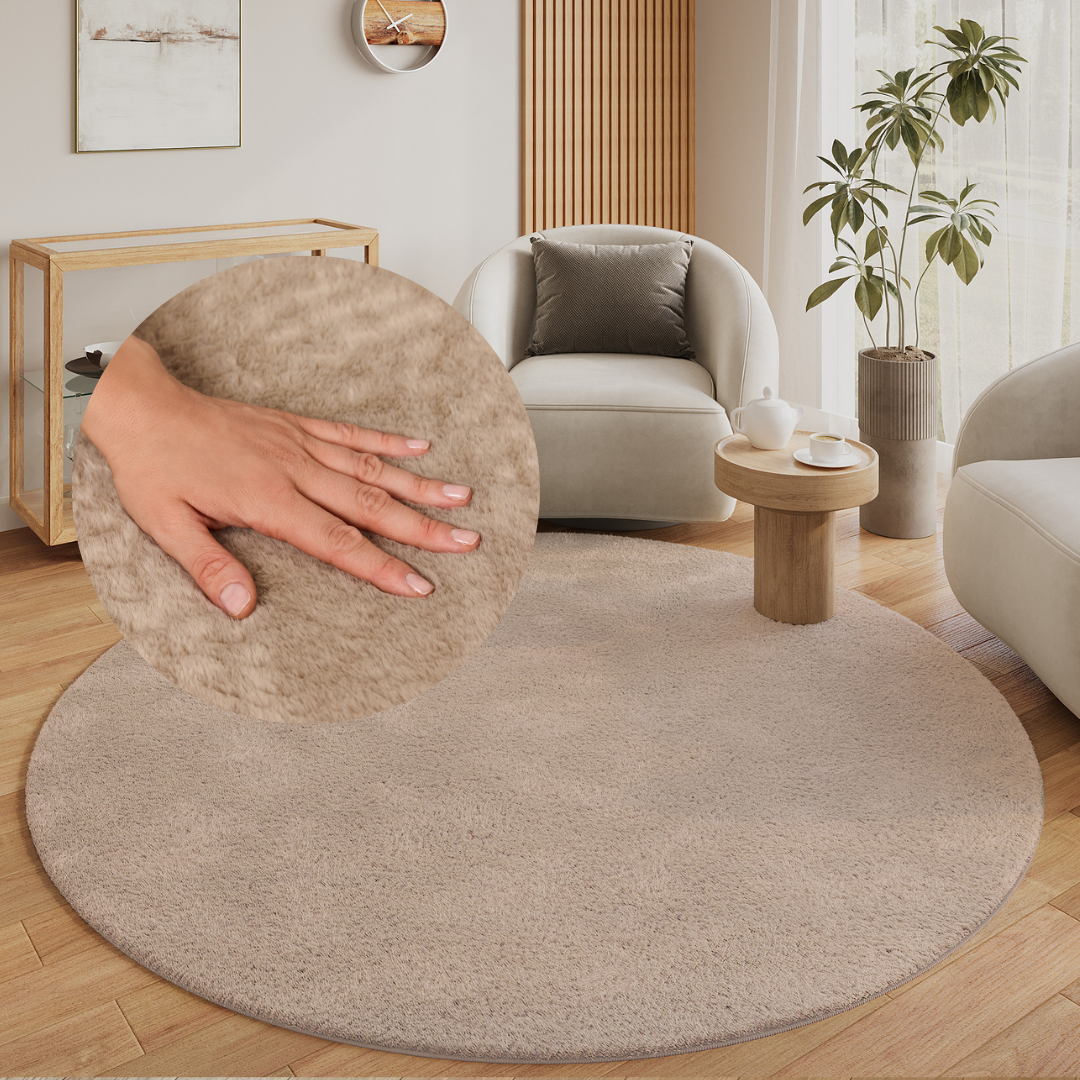 Covor Lumi Rotund Maro Antiderapant