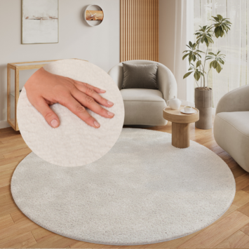 Covor Lumi Rotund Crem Antiderapant