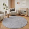 Covor Lumi Rotund Gri Deschis Antiderapant