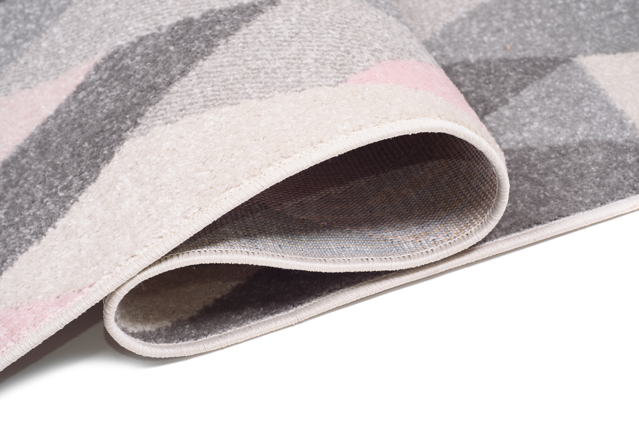 Covor Traversă Lazur Gri Roz Triunghiuri