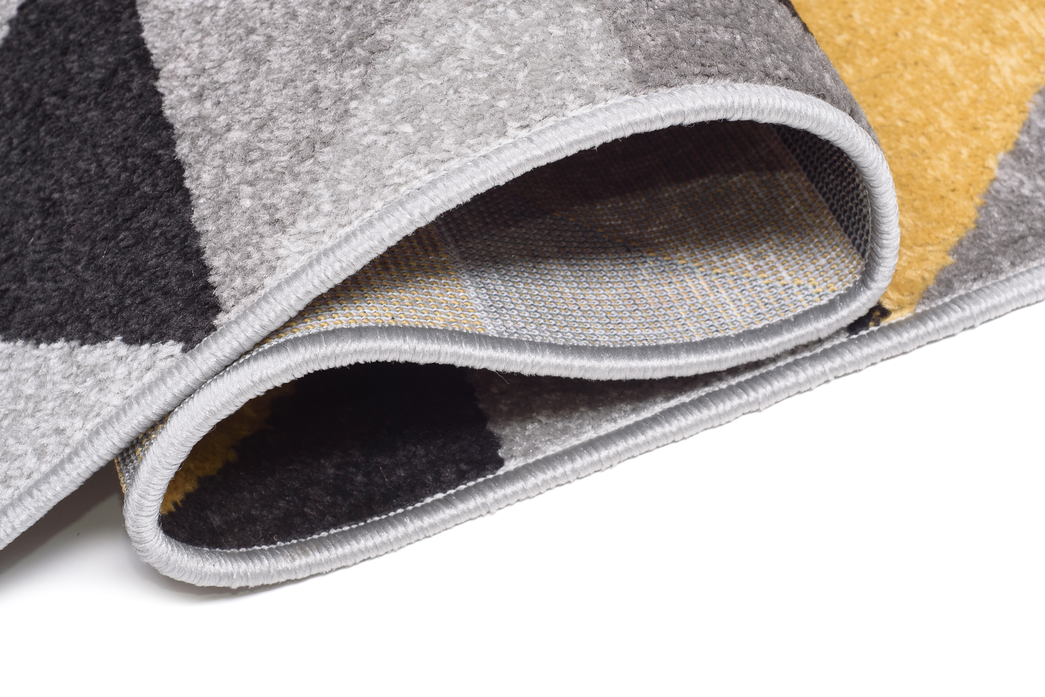 Covor Traversă Lazur Gri Galben Triunghiuri