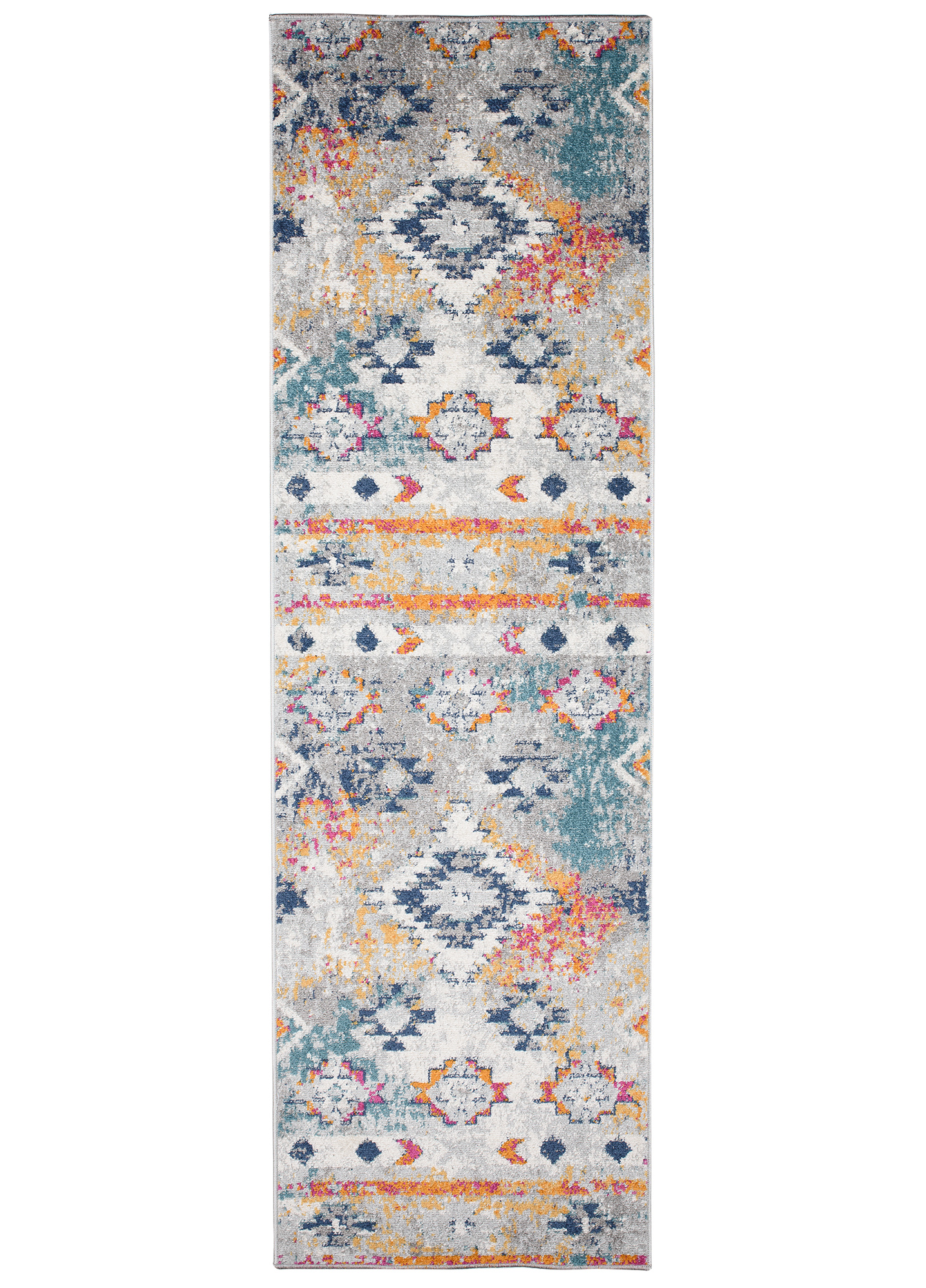 Covor Traversă Lazur Gri Multicolor Boho