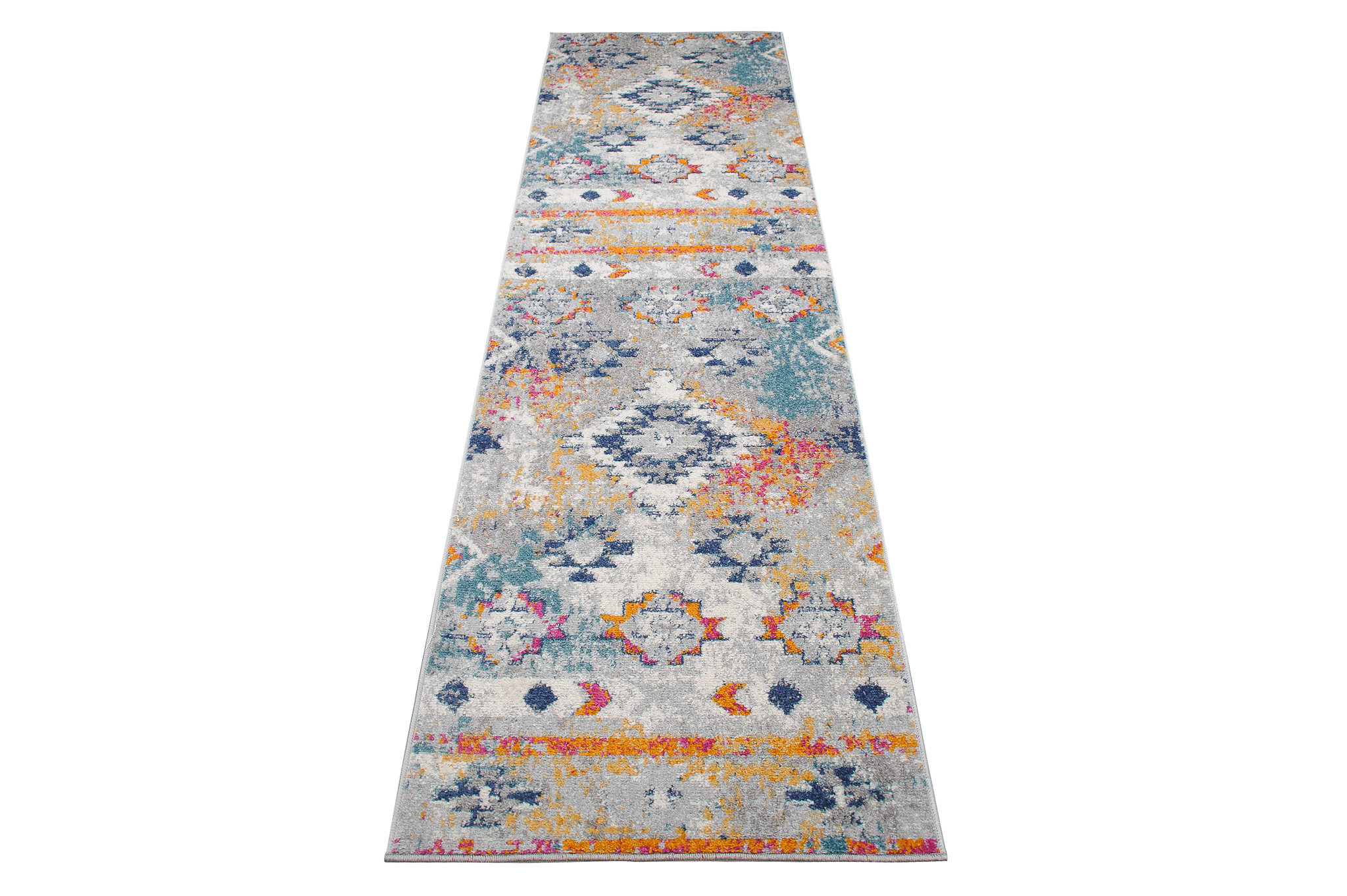 Covor Traversă Lazur Gri Multicolor Boho