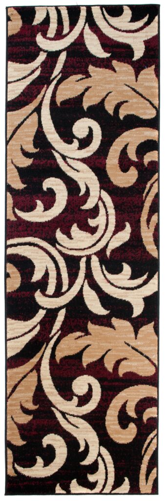 Covor Traversă Dream Bordo Crem Ornamente Frunze