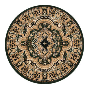 Covor Atlas Rotund Clasic cu Ornament Bej și Verde
