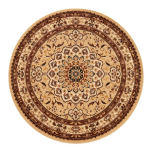 Covor Atlas Rotund cu Ornament Bej Deschis