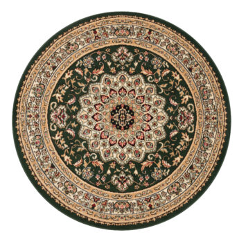 Covor Atlas Rotund cu Ornament Verde și Bej