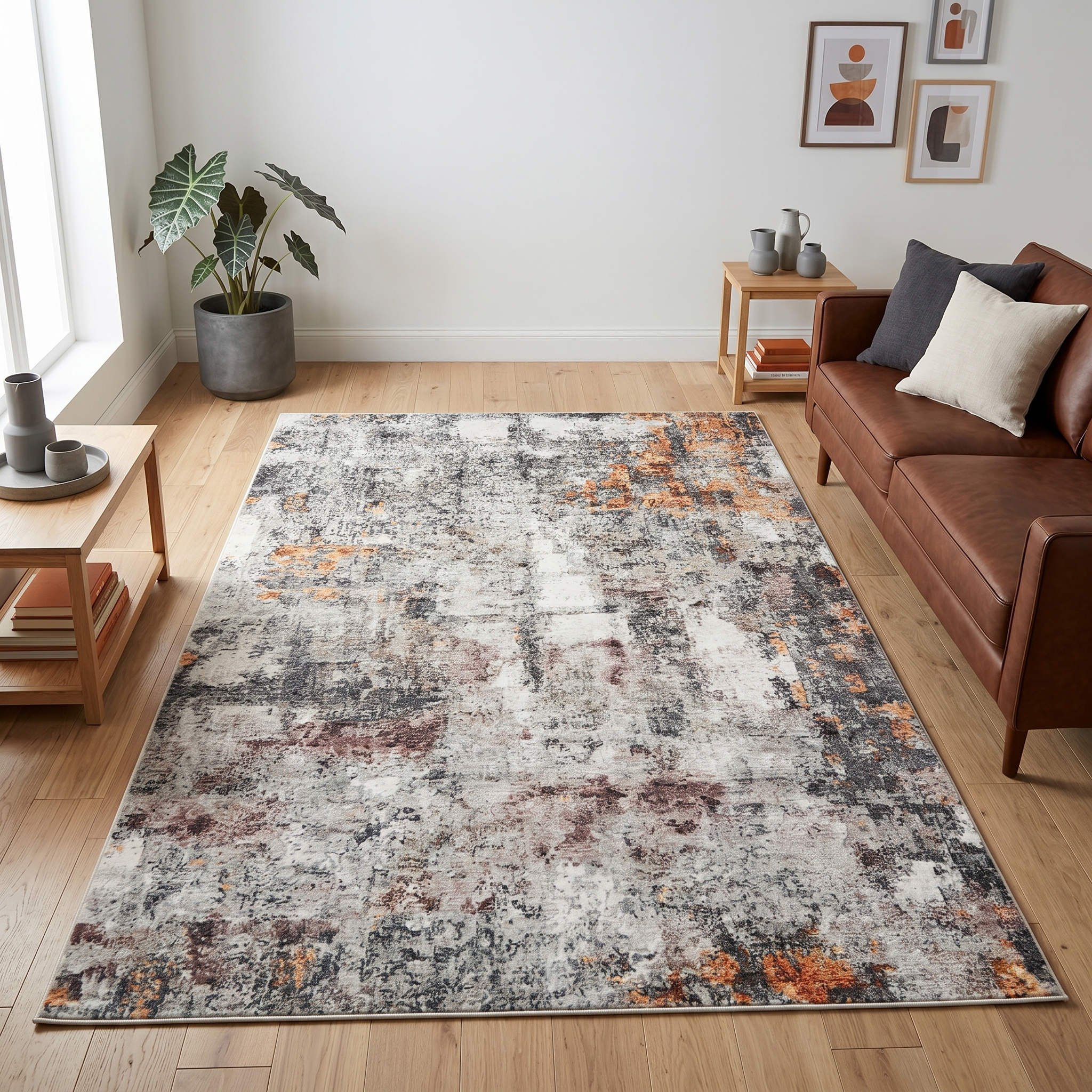 Covor Bari Gri Multicolor Abstract