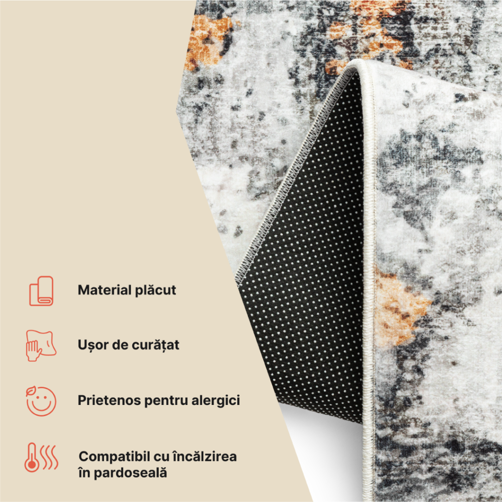 Covor Bari Gri Multicolor Abstract