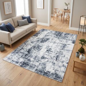 Covor Bari Bleumarin Gri Abstract