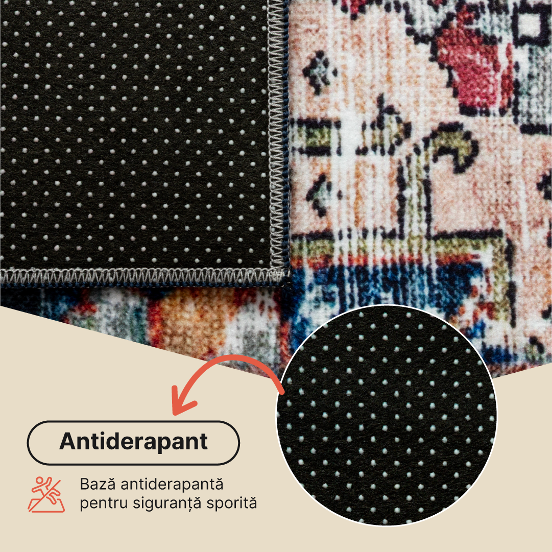 Covor Ispahan Vișiniu Bleumarin Vintage