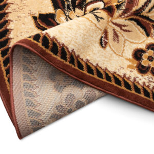 Covor Atlas Oval Bej Maro Motiv Floral