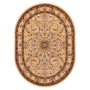 Covor Atlas Oval Ornament Bej Deschis