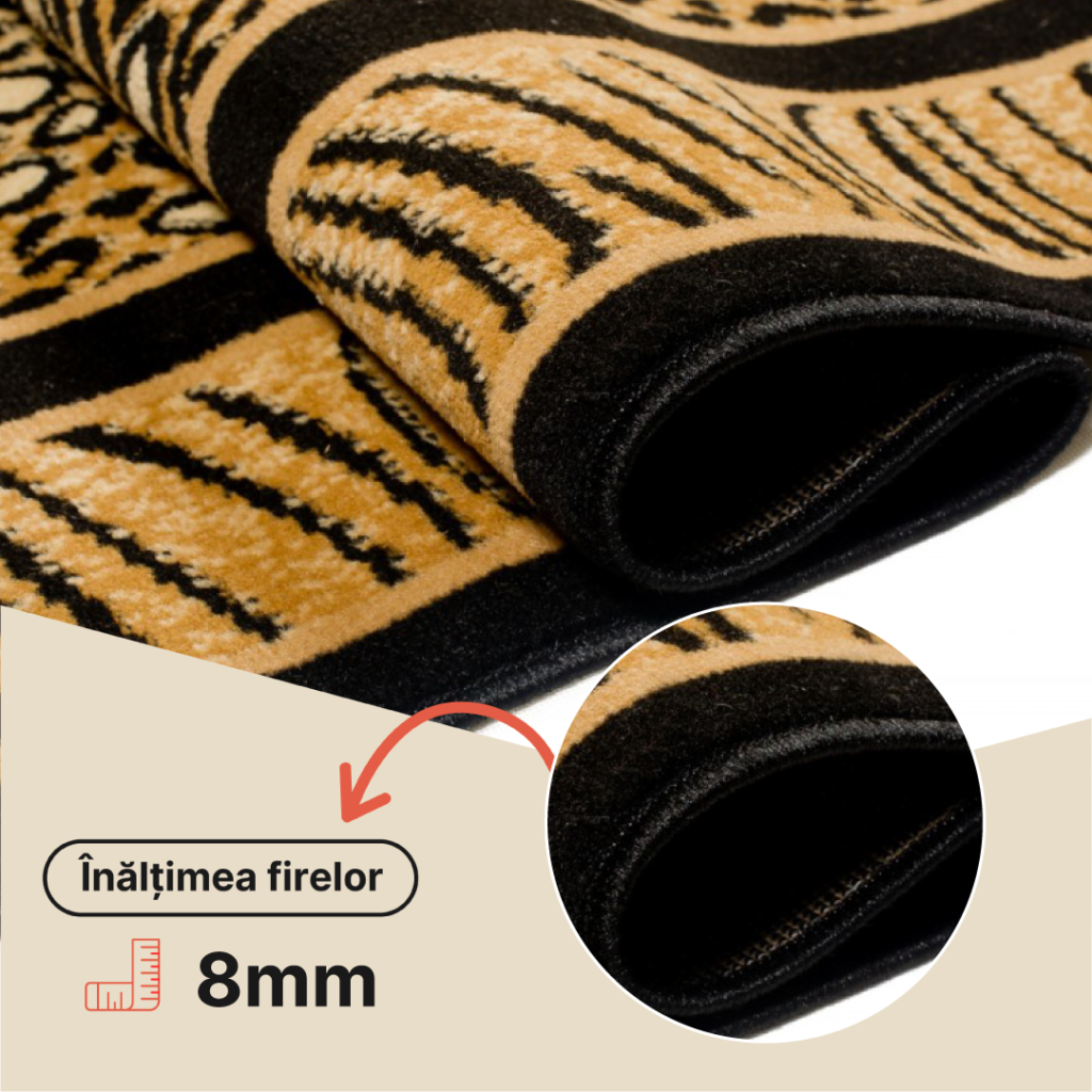 Covor Atlas Negru Maro Print Animal Safari