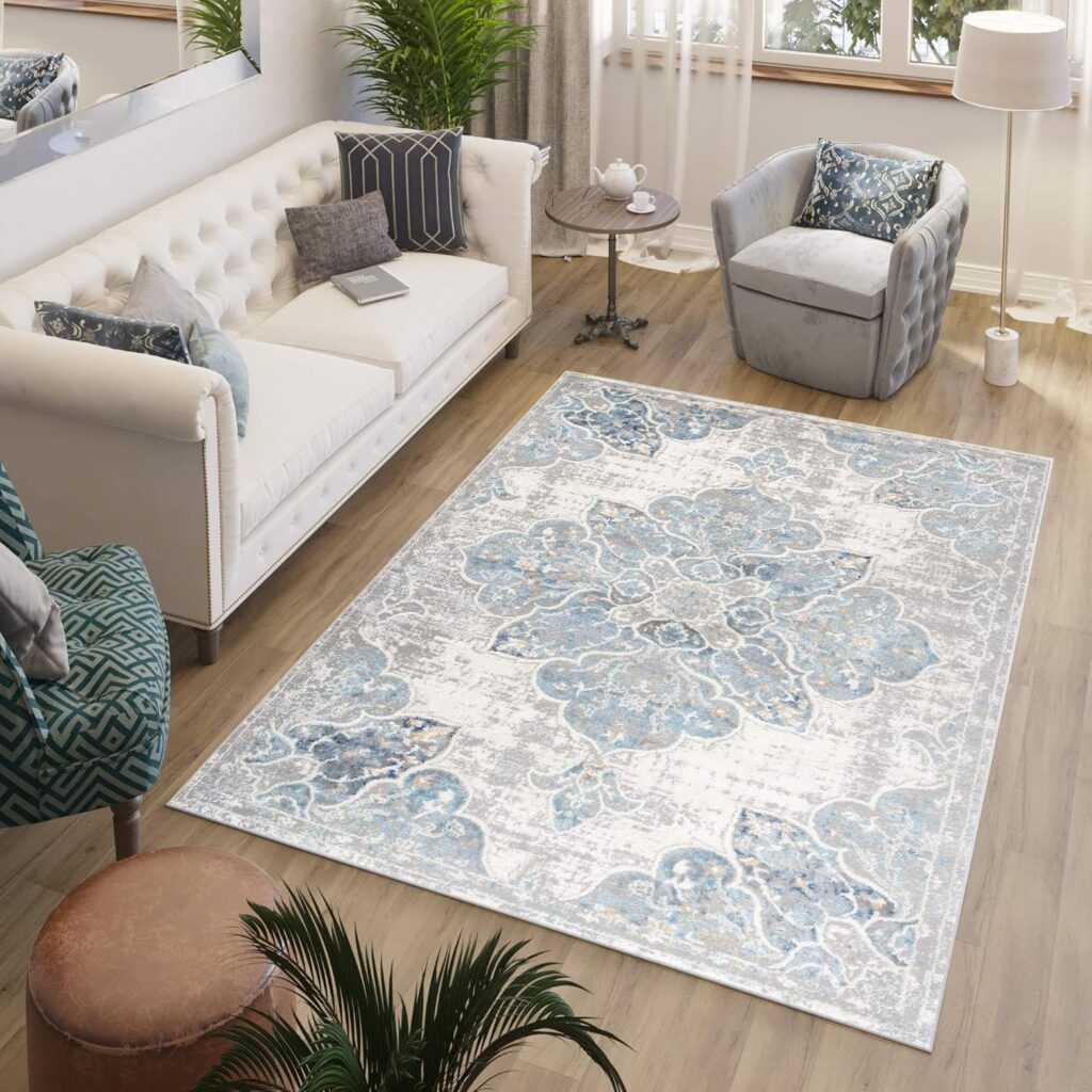 Covor Valley Gri Albastru Vintage Floral