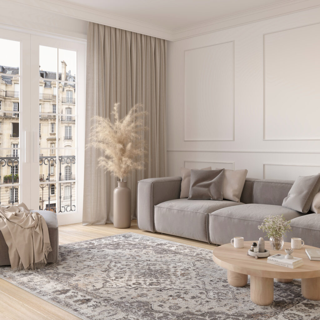Covor Valley Gri Închis Vintage Ramă