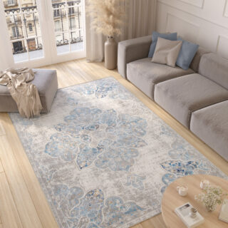 Covor Valley Gri Albastru Vintage Floral
