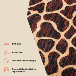 Covor Atlas Maro Bej Print Animal Girafă