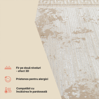 Covor Ares Maro Ramă Efect de Uzură Vintage