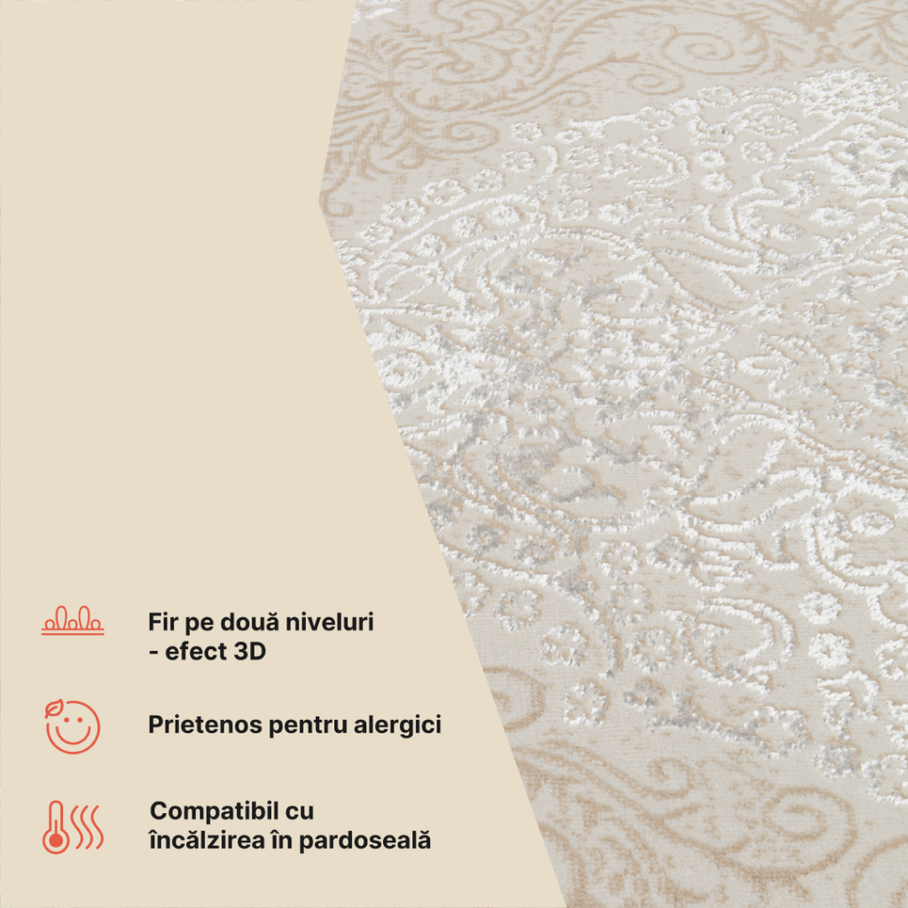 Covor Ares Crem Vintage Medalion