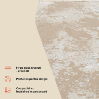 Covor Ares Auriu Bej Ramă Abstract