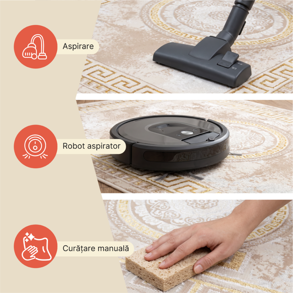 Covor Ares Auriu Bej Ornamente Medalion