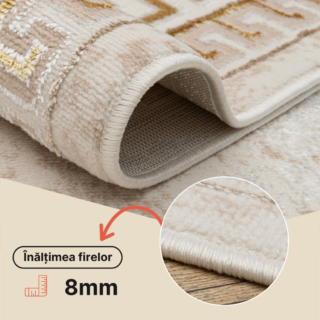 Covor Ares Auriu Bej Ornamente Medalion
