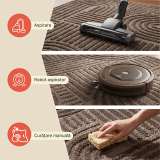 Covor Linea 3D Taupe Patchwork