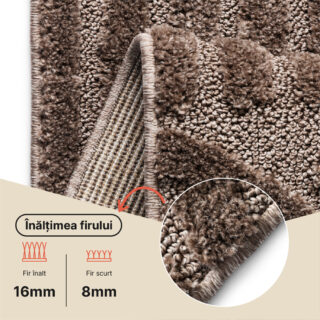 Covor Linea 3D Taupe Patchwork